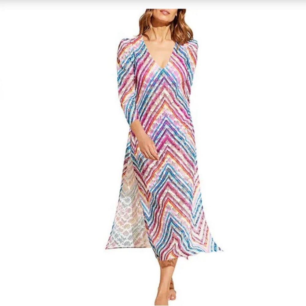 Stylest NWT Aqualace Caftan Cover-up Dress Sz L